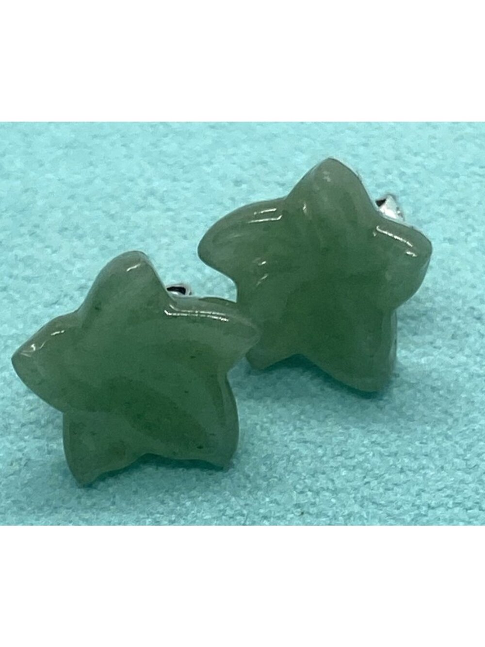 Tiffany & Co Sterling Silver 925 Green Stone Star Earrings